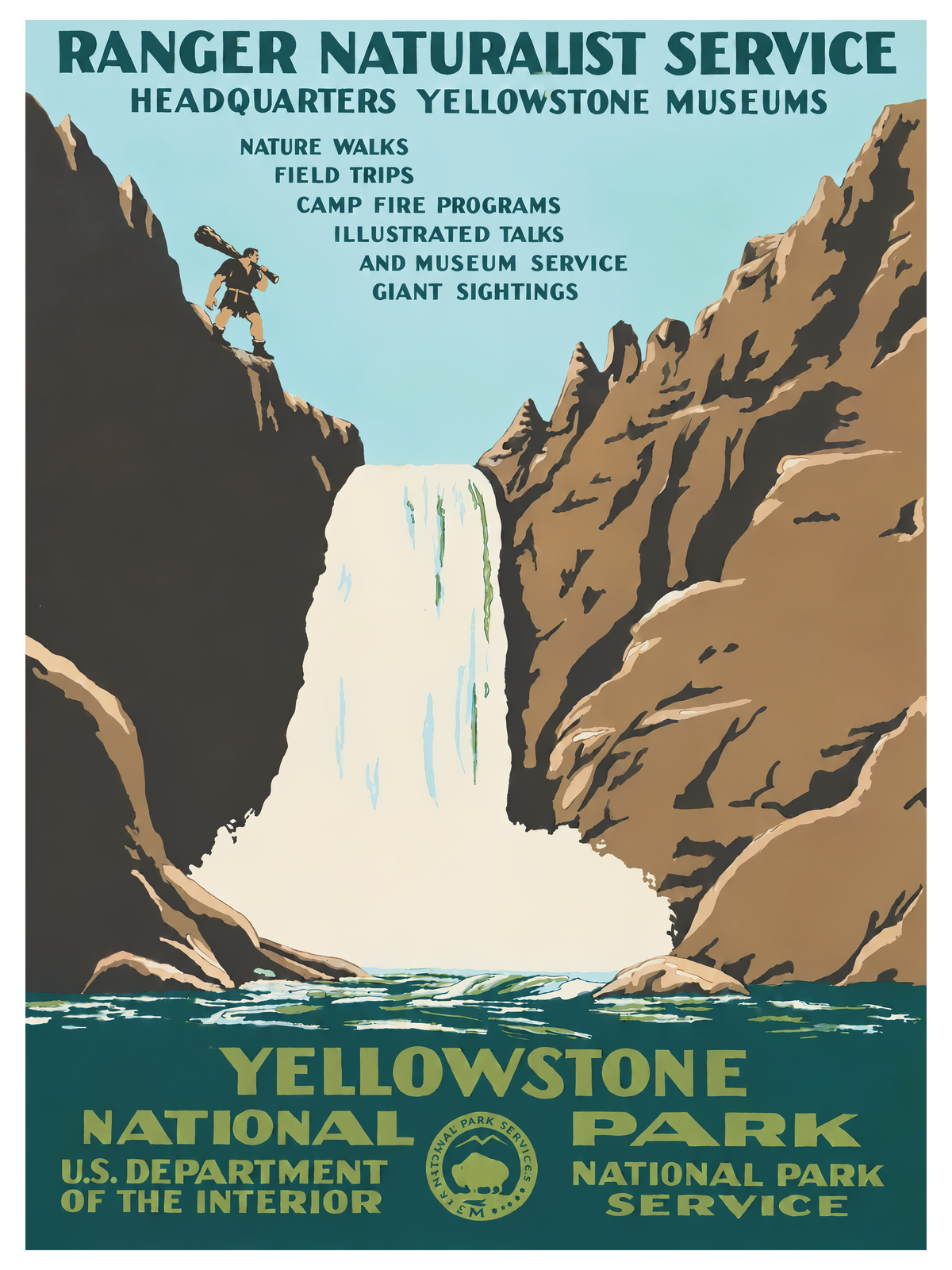 Yellowstone Falls — Giant Sightings — complete unframed 12 × 16-inch print